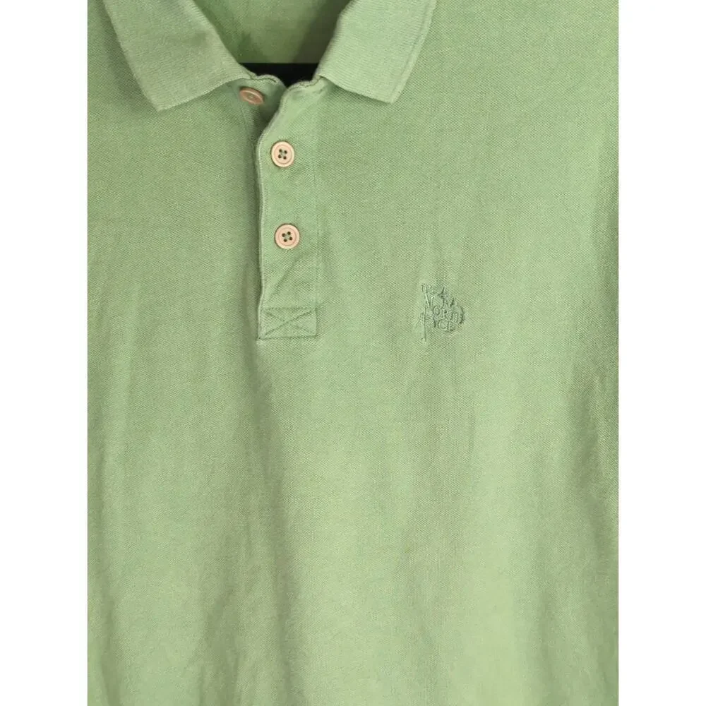 The North Face Men's Cotton Solid Short Sleeve Polo Shirt Olive Green Size Large